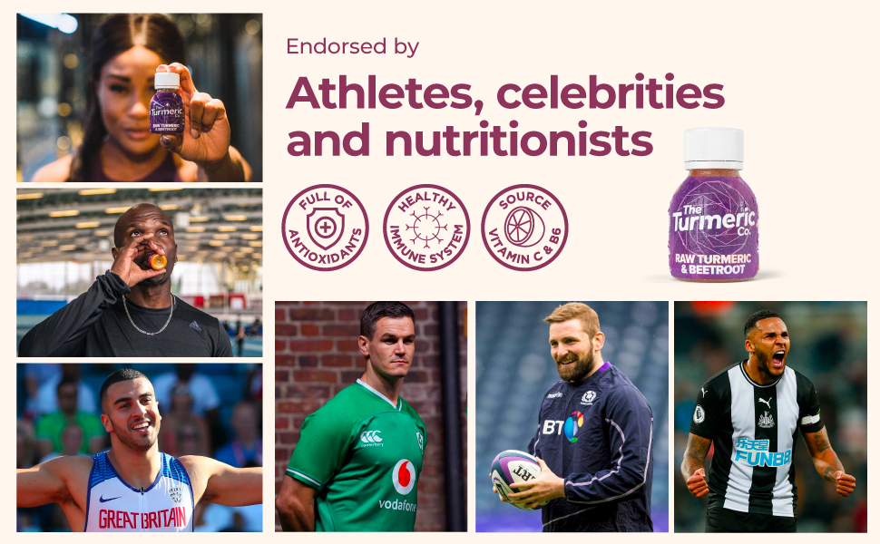 The Turmeric Co Turmeric & Beetroot Shots 9 Pack of 65ml Raw Beetroot