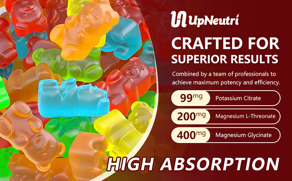Potassium Magnesium Supplement Gummies for Adults Kids