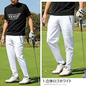 【ラッセルノ】人気サイドロゴネーム×編み上げリボン ストレッチゴルフパンツM ゴルフパンツ メンズ ゴルフウェア GIORNO SEVEN ジョルノセブン