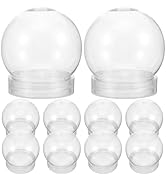 Ciieeo 10pcs Screw Off Cap Water Globe Jar DIY Clear Plastic Water Globe Plastic Globes with Scre...