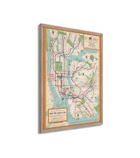 ヴィンテージ ニューヨーク マンハッタン レストラン地図 ポスター ヴィンテージ ニューヨーク マンハッタン レストラン地図