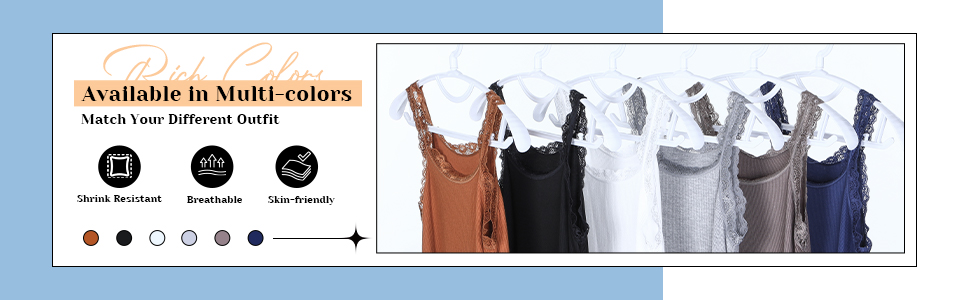 Lasnten 4 Pieces Lace Camisole Tank Tops for Women Ribbed