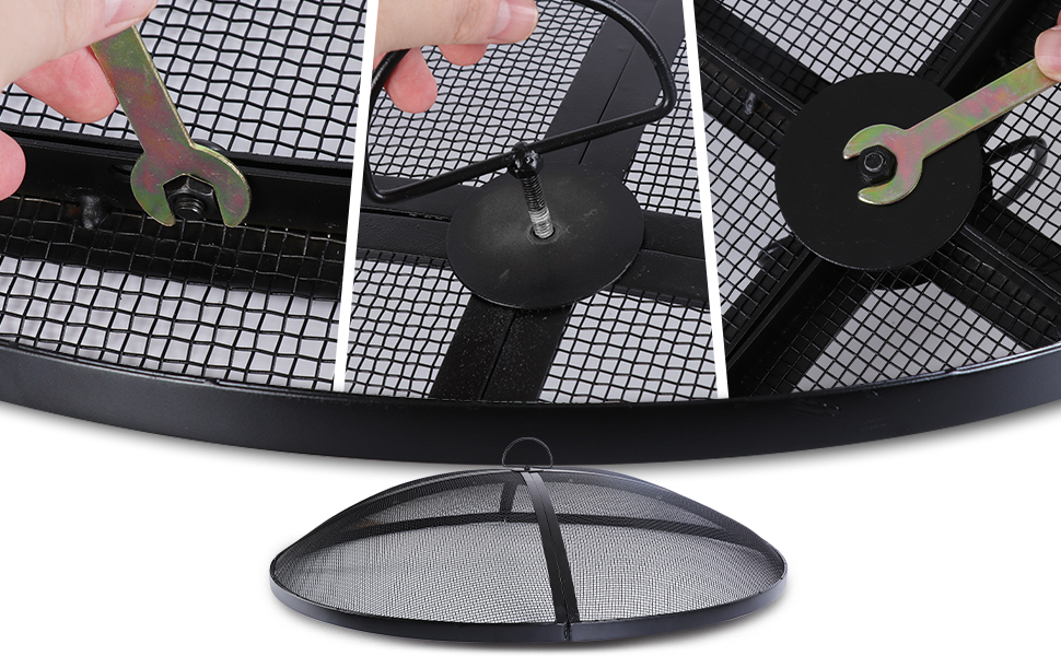 JINIHFW Fire Pit Spark Screen,Fire Pit Screen 40 inch Round