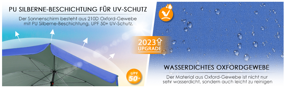 Amazon.de BelleMax Sonnenschirm Strand Windfest Stabil 180 cm Blau