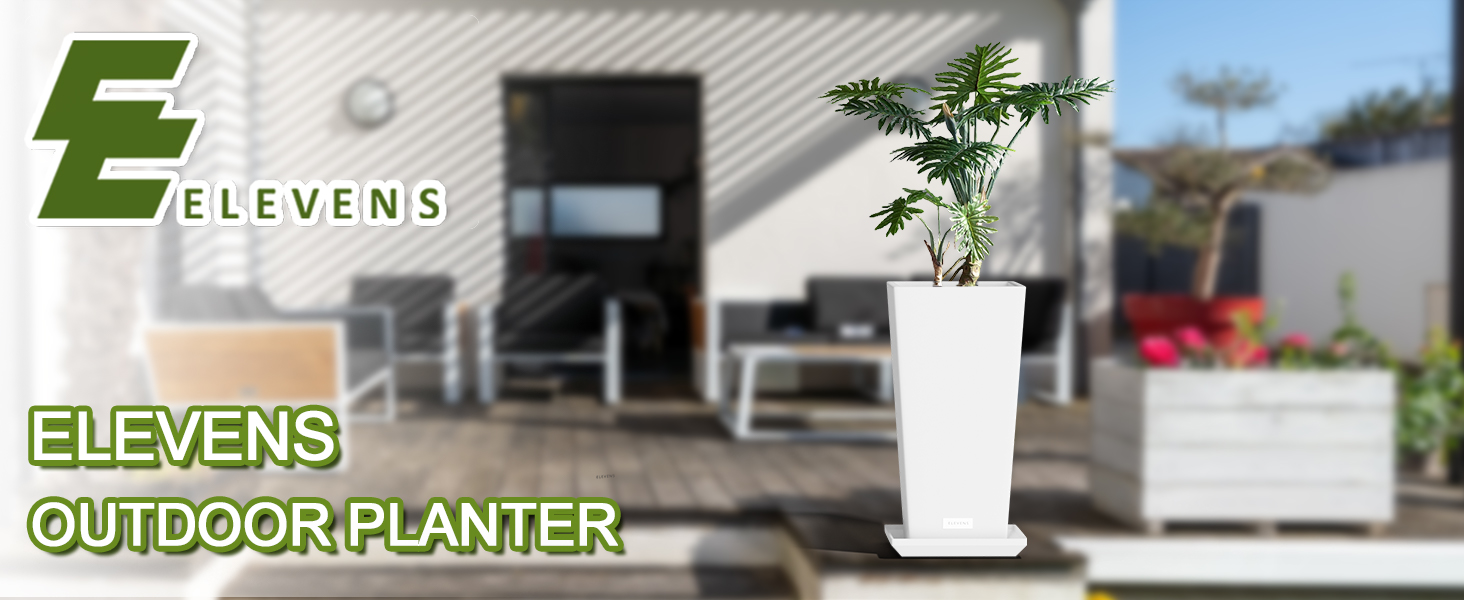 Elevens Outdoor Planter Larger Flower Pots Indoor Taper Garden VShape Tall