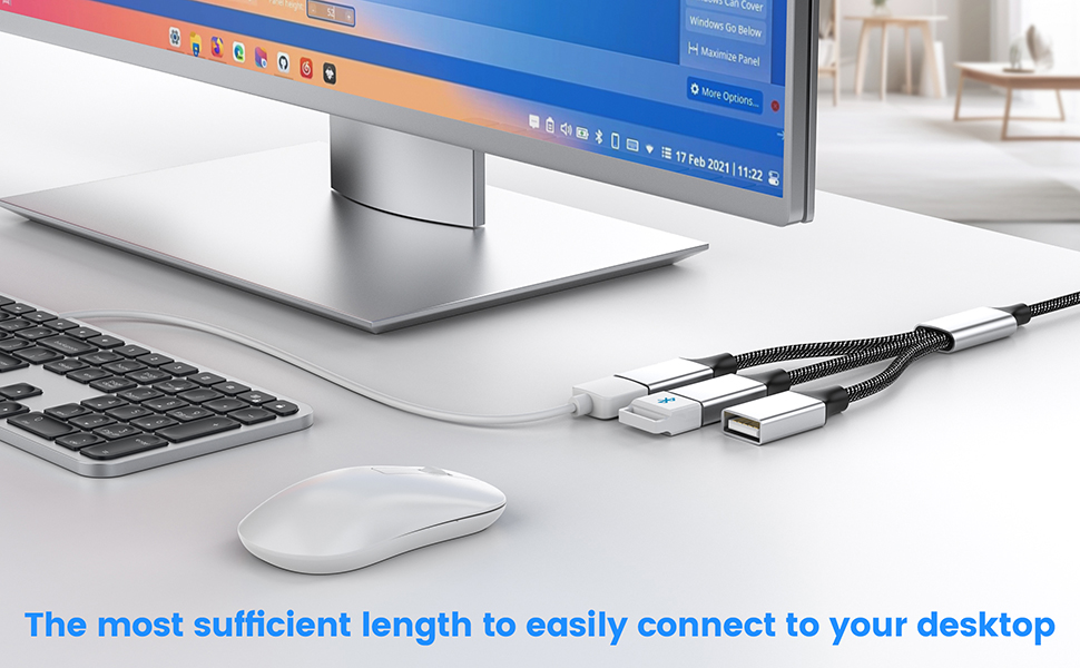 USB 3 Port Splitter Cable, MOGOOD USB Type B Splitter 1 Male to 3