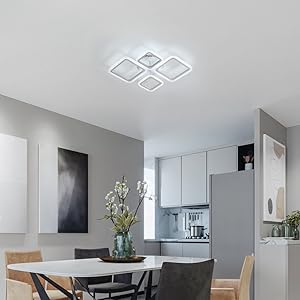 Plafoniera A LED, Lampada Da Soffitto In Acrilico Da 48 W, Lampadario A Soffitto Quadrato Moderno Di Diametro 70 Cm Per Soggiorno E Camera Da Letto Cucina (bianco Iteddo 6500 K) 16 5