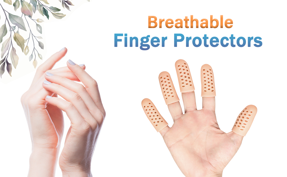 Finger Protectors, 14 PCS Gel Finger Cots, Breathable New Material, Finger Protection, Finger