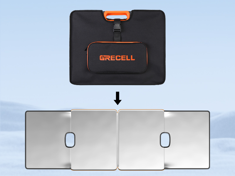 100 watt solar panel with base and storage bag