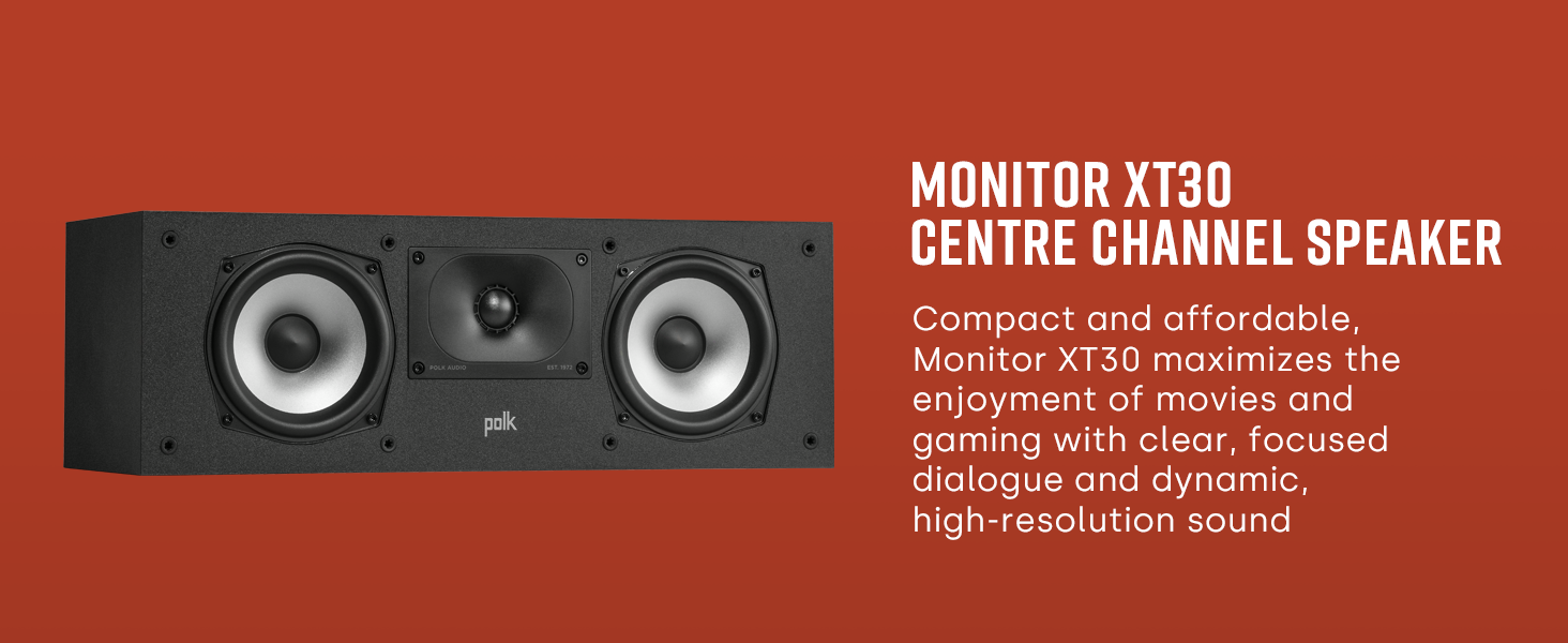 POLK AUDIO Monitor XT30 HighResolution Center Channel Speaker, HiRes