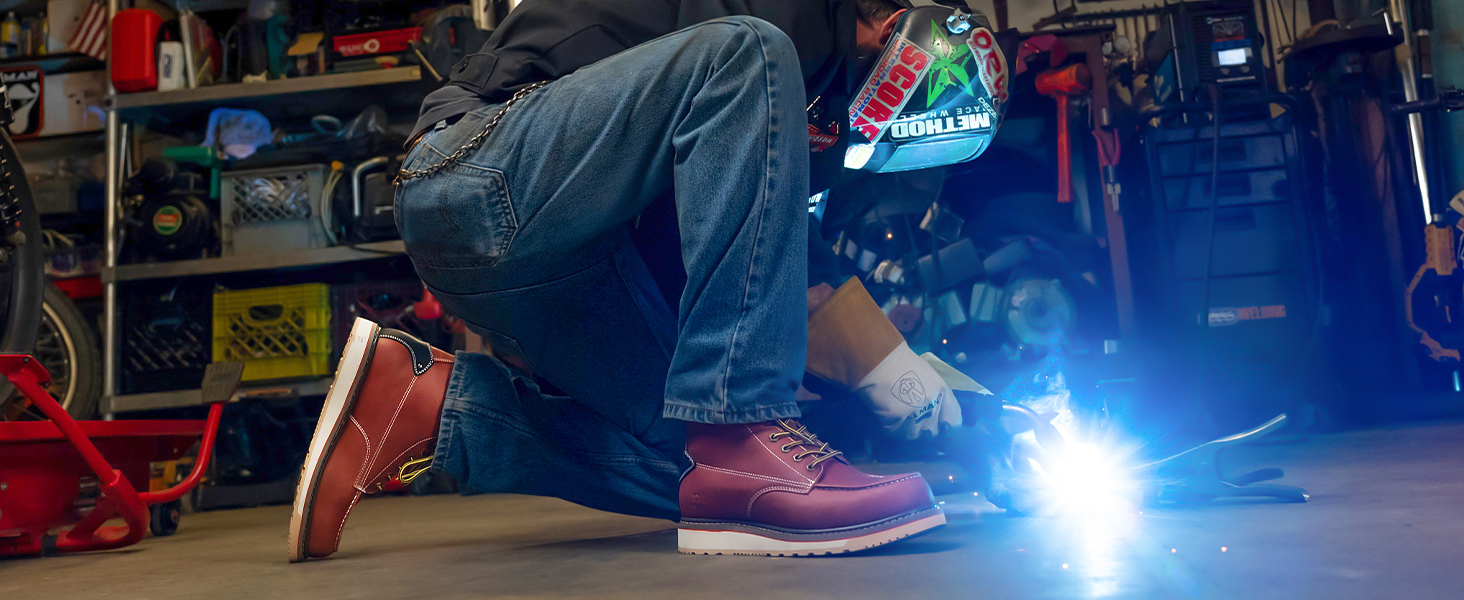 HISEA Work Boots for Men Steel/Soft Toe Boots,6