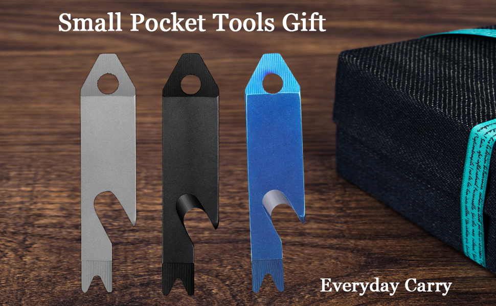 QISVVE Mini EDC Pry Bar Small Keychain Prybar Multitool for everyday carry, 4 in 1 Stainless