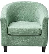 GOSTADY Club Chair Slipcover 2 Piece Printed Tub Chair Slipcover Soft Stretch Printed Round Barre...