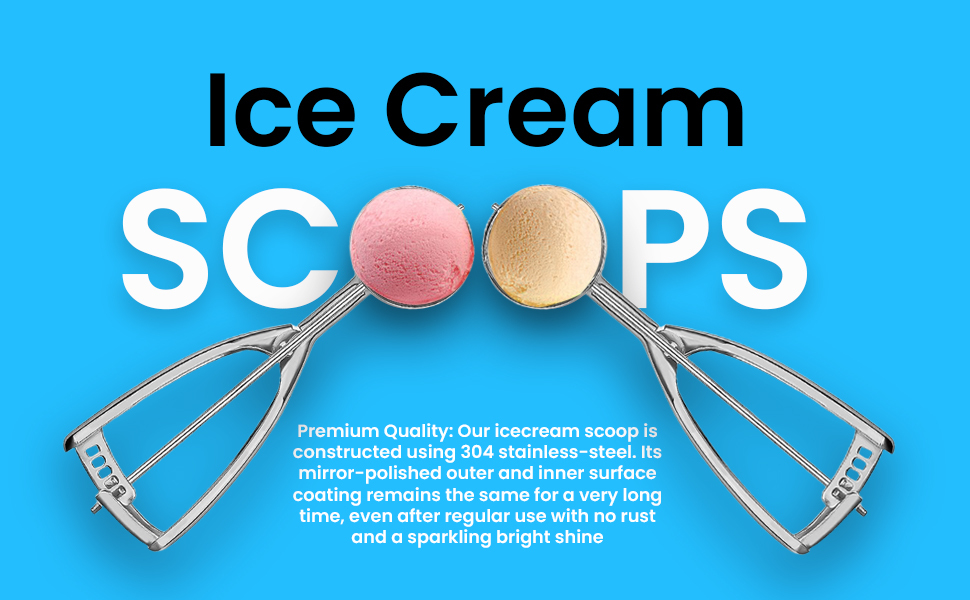 AEX Ice Cream Scoops with Easy Trigger Large Sized (6cm) 304
