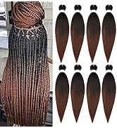 Braiding Hair Pre Stretched 24 Inch 8 Packs Ombre Braiding Hair Professional Soft Braiding Hair Y...