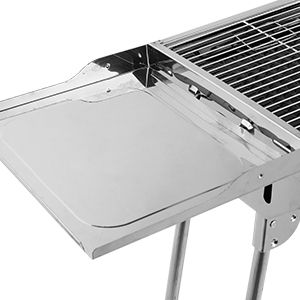 Barbecue à Charbon Pliant Portable, BBQ De Table Avec Double Ailes, Pour Camping Et Pique Nique, Barbecue De Jardin, Avec Poêle à Frire Antiadhésive, 1223075cm 14 Two Foldable Wings