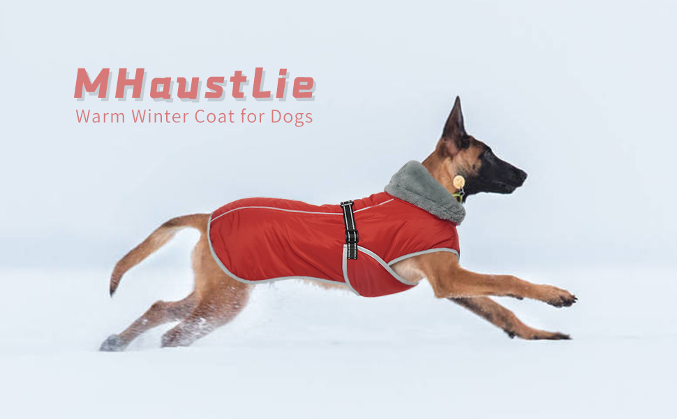 MHaustlie Dog Winter Coat Waterproof, Warm Dog Coat, Winter Dog Clothes