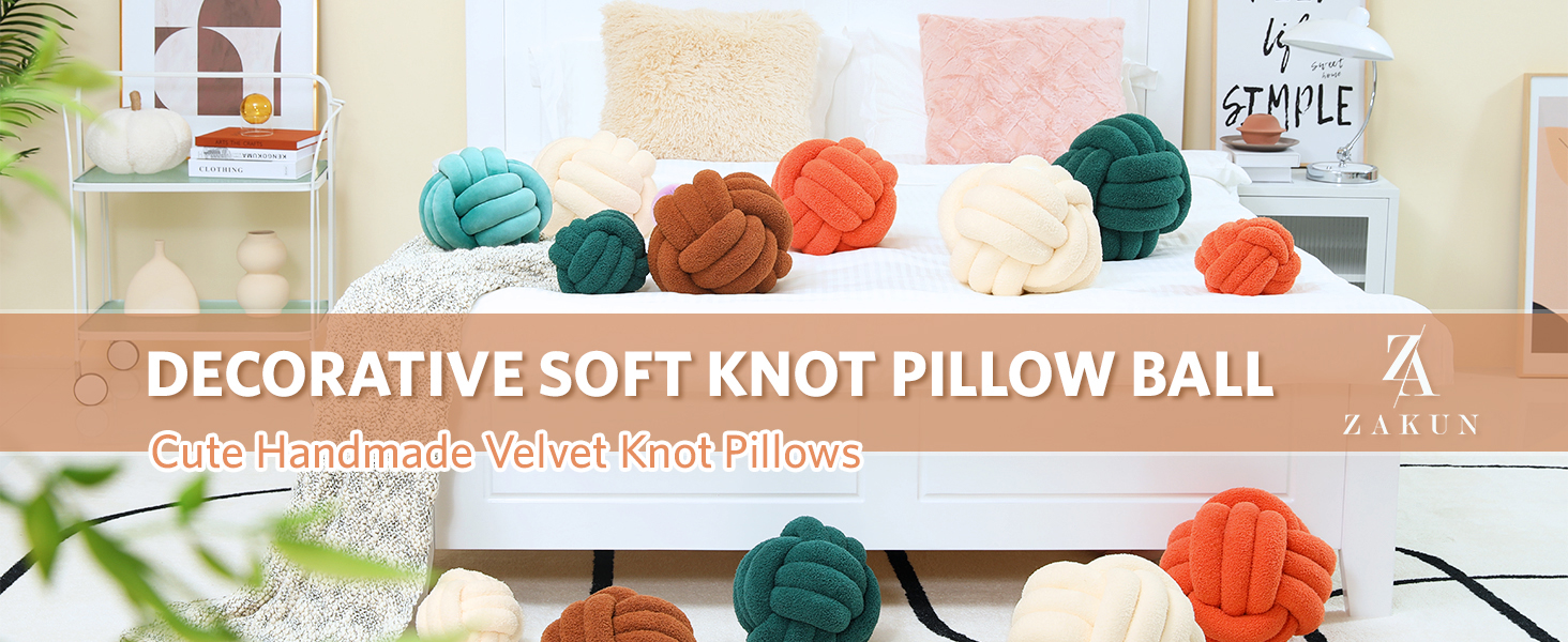 ZAKUN Knot Pillow Balls, Round Ball Pillows Decorative
