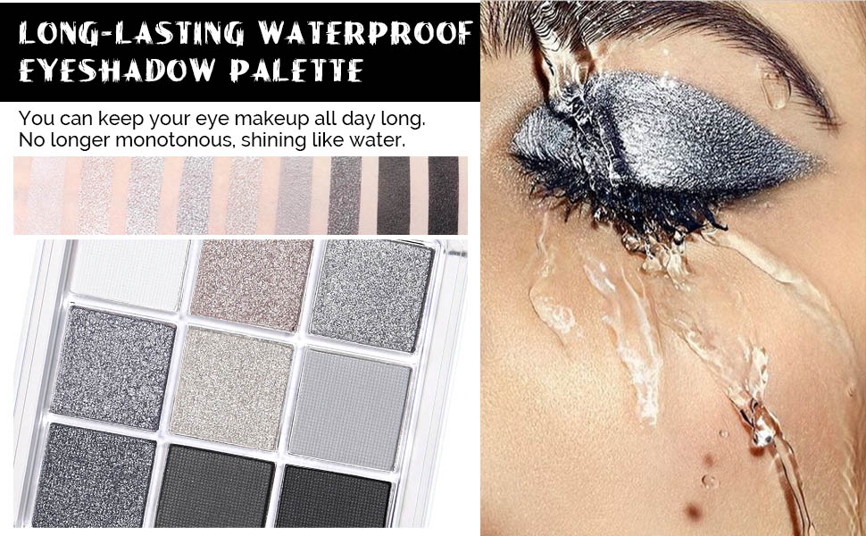 evpct 9 Colors Green Glitter Shimmer Eye Shadow Makeup Palette