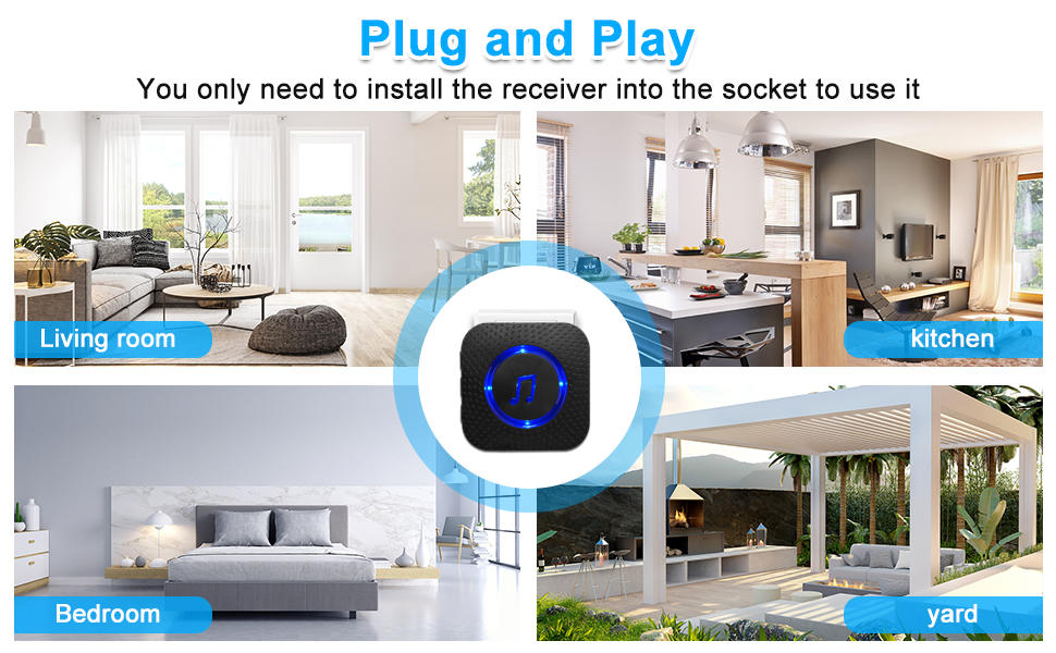Door Chime,Sanjie Wireless Door Chimes When Door Opens with 1000ft