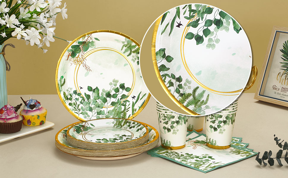 Gudvilla 168 Pcs Sage Green Birthday Decorations, Sage