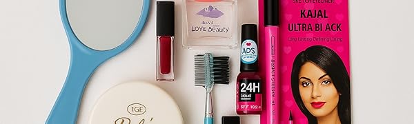 full face makeup combo, makeup gift set for wife/girlfriend, travel-friendly makeup kit