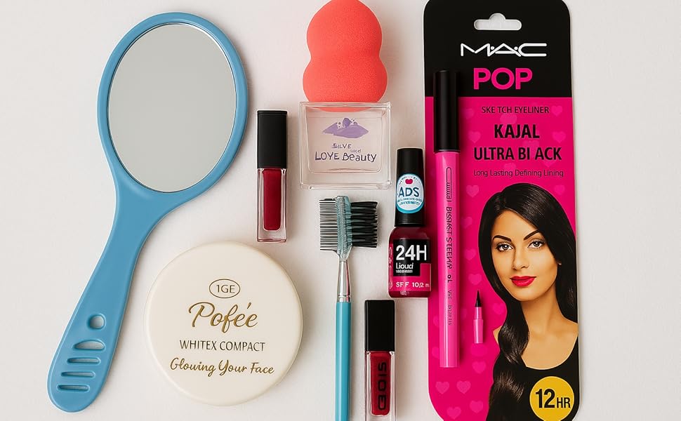 full face makeup combo, makeup gift set for wife/girlfriend, travel-friendly makeup kit