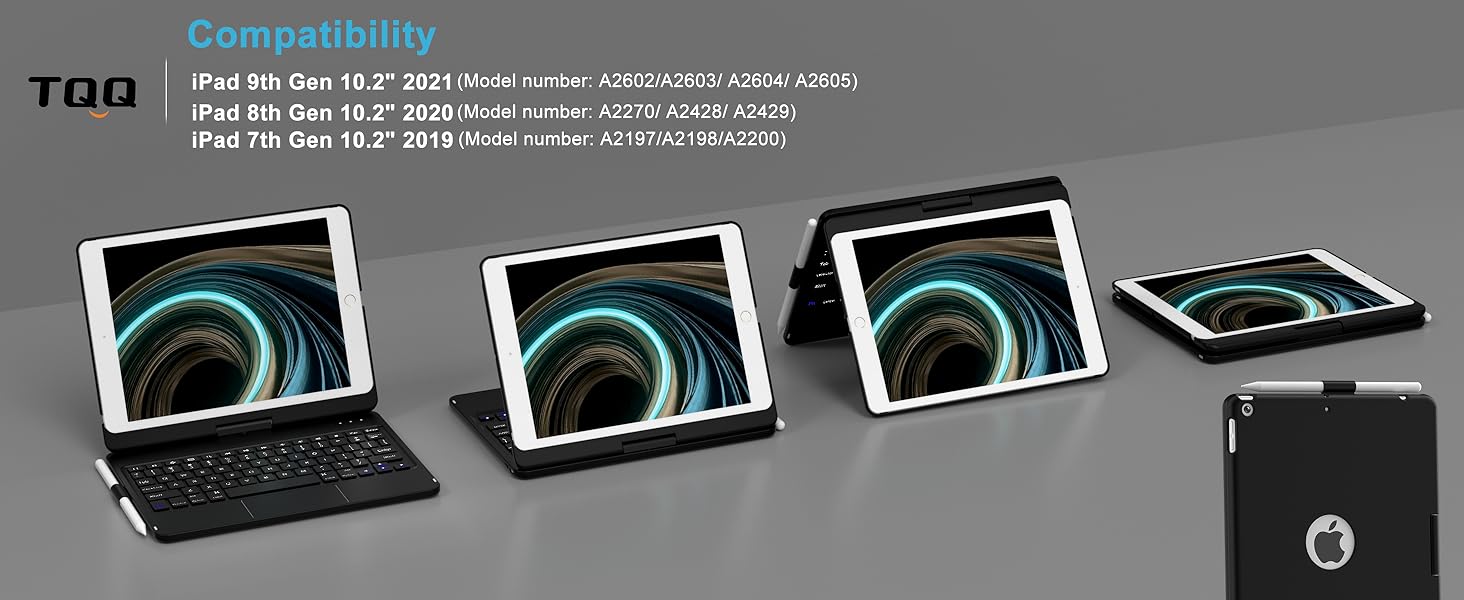 TQQ Keyboard Case for iPad 9th Generation with MultiTouch Precision
