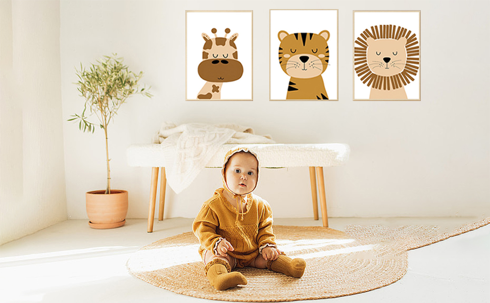 ierische Affirmationsbilder | 6er Set Kundstdruck Bilder | Dschungel Tiere und Motivationssprüche 