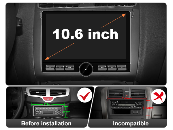 ANDROID - えす Amazon.com: 10.6 Inch Single Din Car Radio Upgrade Rotating
