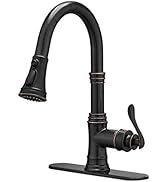 BWE Oil Rubbed Bronze Kitchen Faucet with Pull Down Sprayer, 3 Spray Modes, Single Handle High Ar...