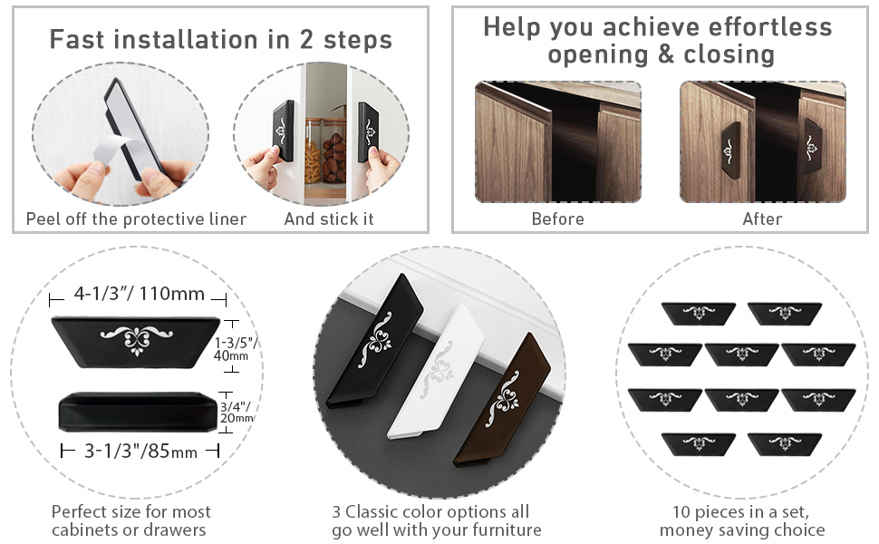 CcHhyyt 10 Pack SelfStick Handle No Drilling SelfAdhesive Drawer
