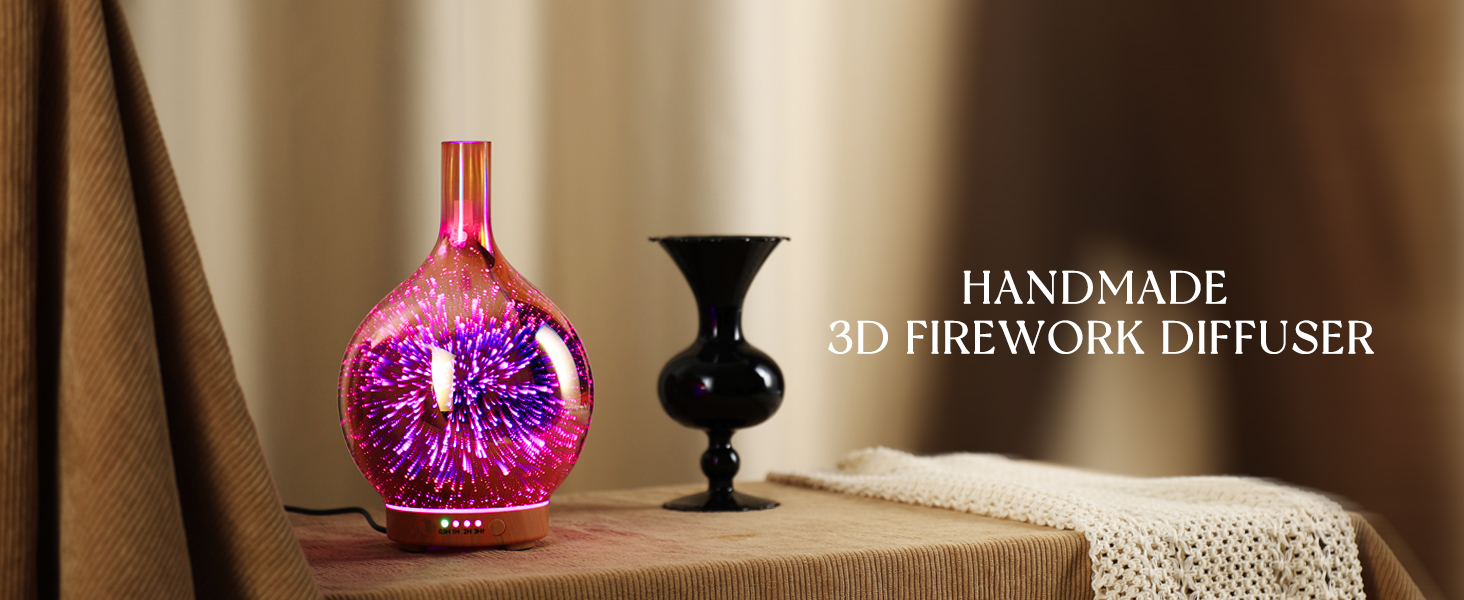 Essential Oil Diffuser Glass Color Changing Aroma Air Diffusers