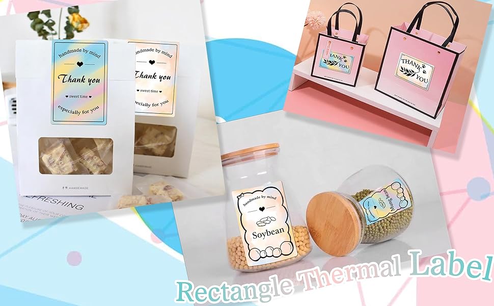 Color Rectangle Thermal Label