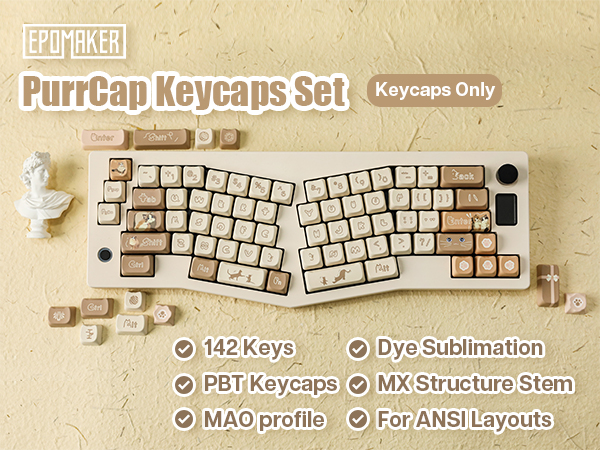 Amazon | EPOMAKER PurrCap 144キー PBT キーキャップセット