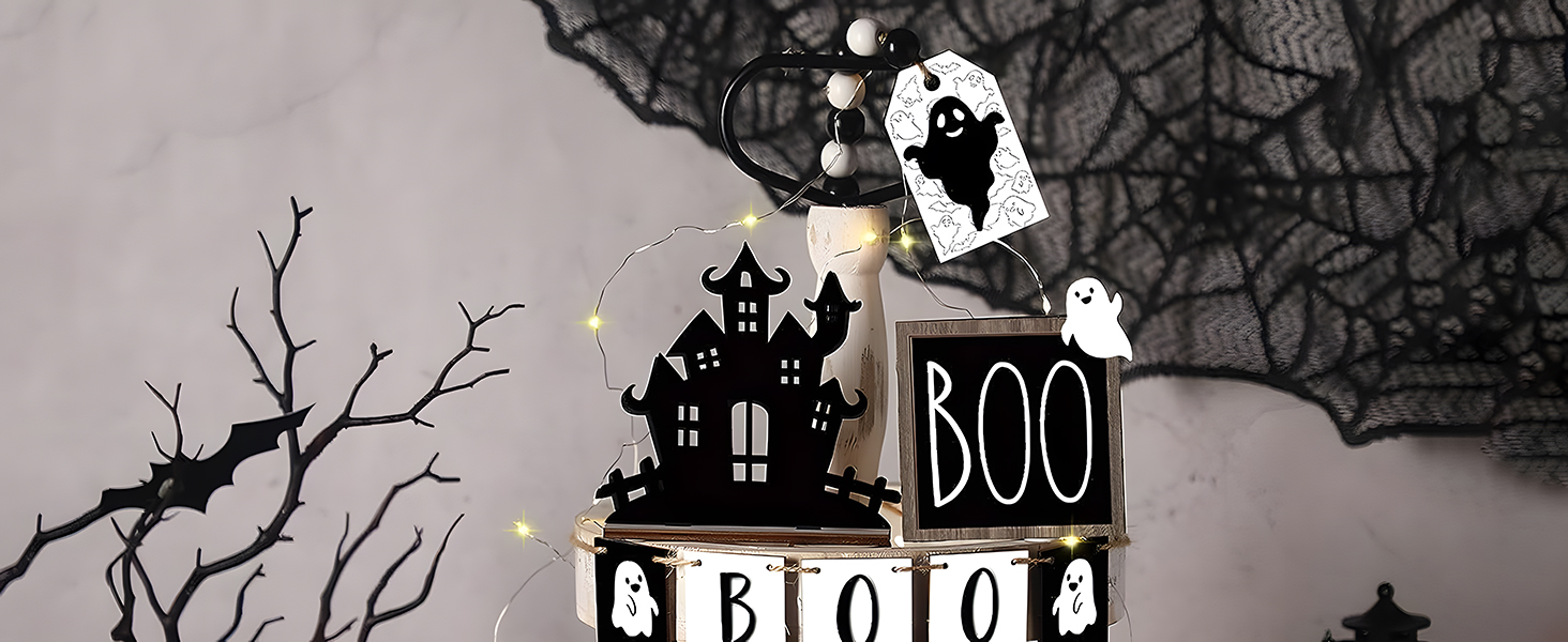 Halloween Tiered Tray Decor Set