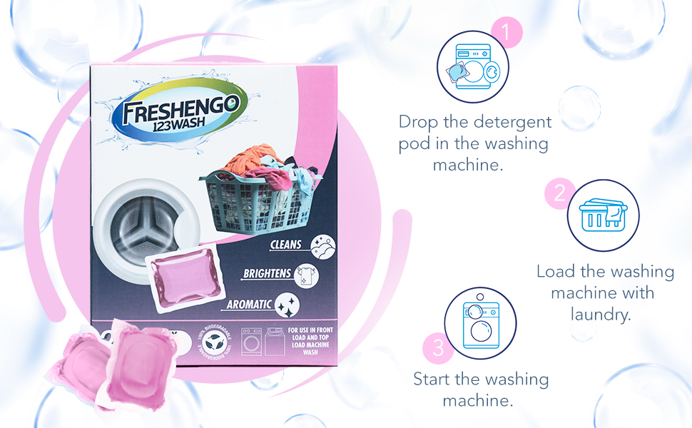 Buy FRESHENGO 123wash Laundry Liquid Detergent Pods for top & front