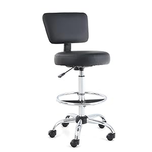 black office chair round rolling stool