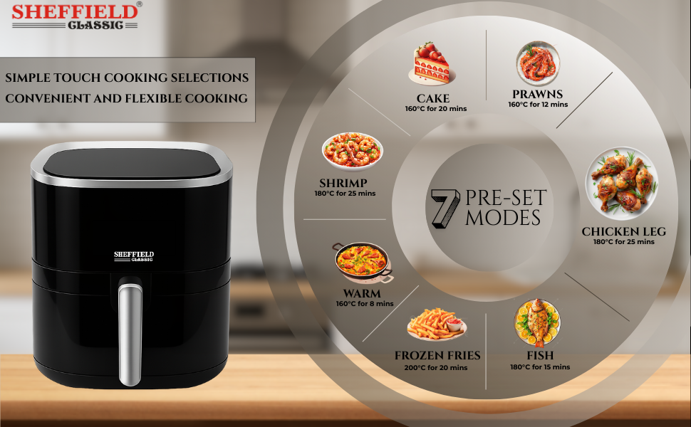 Pre Set modes of Air Fryer