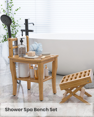shower bench bamboo