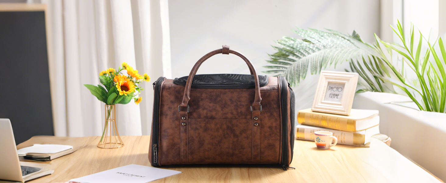 Stylish Leather Pet Carrier