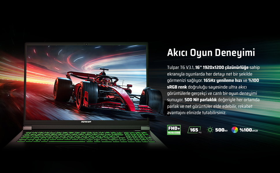 Monster Notebook Oyun Bilgisayarı rtx nvidia intel