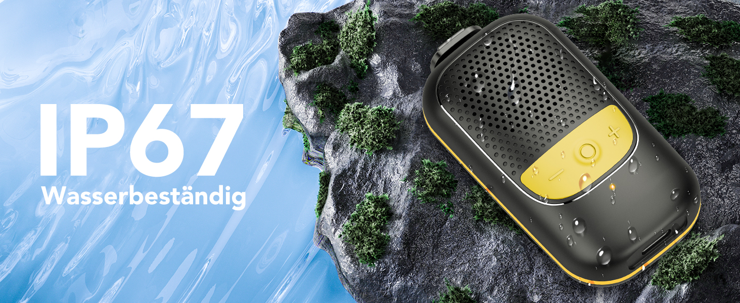 Bluetooth Speaker, Clipon 5.3 Bluetooth Speaker, Small with Mic, Deep