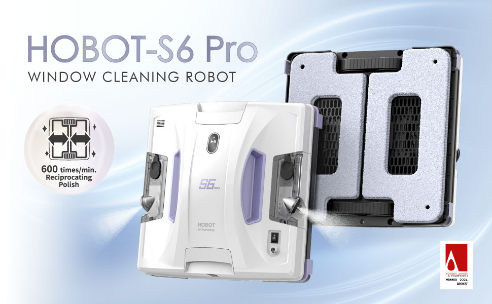 Hobot-S6 Pro Window Cleaning Robot, Patented 2-Mop