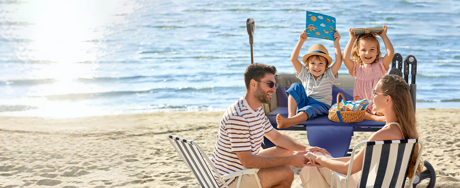 Stroller Wagon for 2 Kids with Canopy