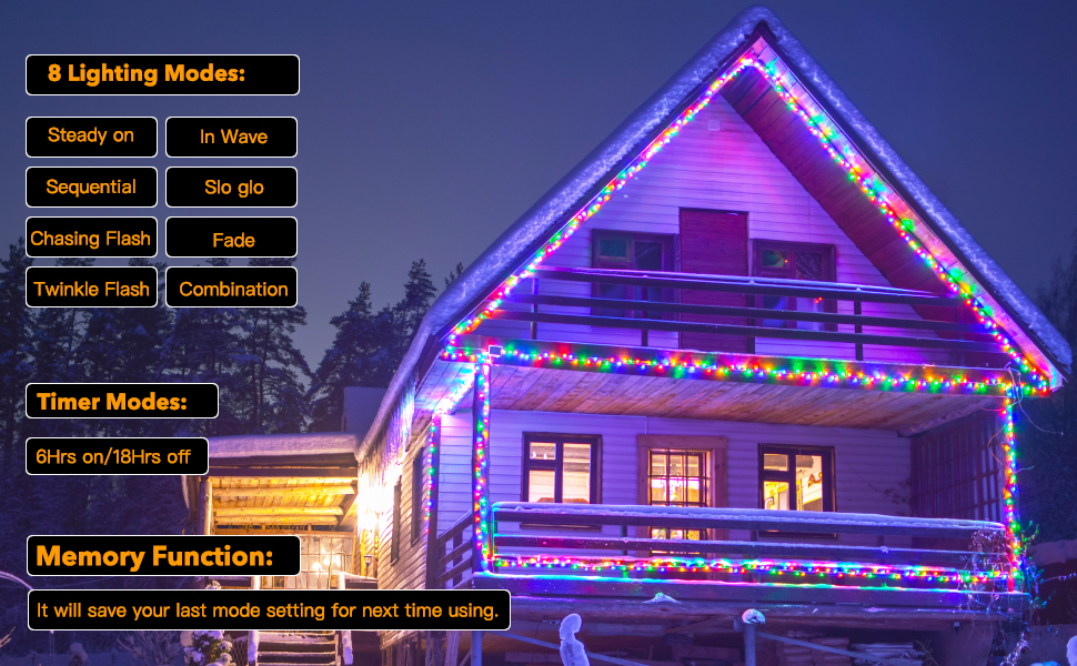 Christmas Lights Outdoor, 1000LED 337ft Plug in