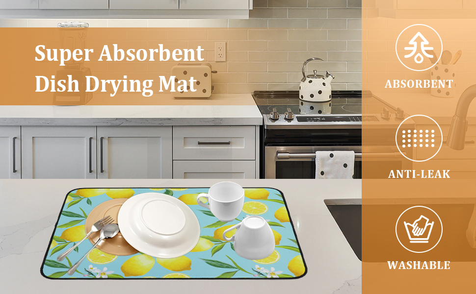 SHACOS 2pcs 16x24" Dish Drying Mats Absorbent NonSlip