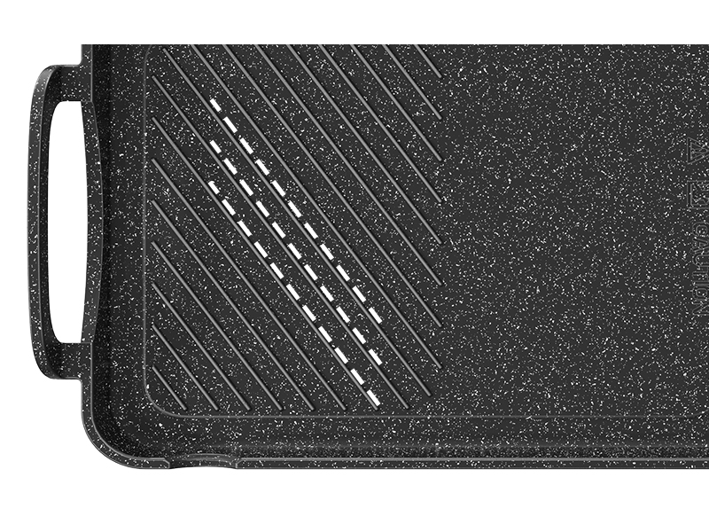 Bazova Nonstick Stove Top Griddle/Grill,16.5"x12.0", Double Burner Granite Griddle