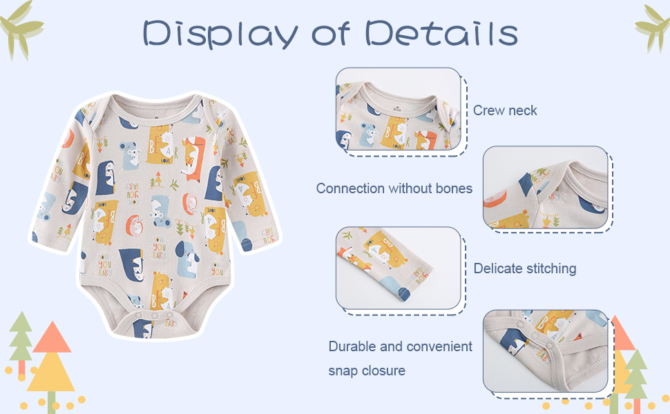 ecojoy long sleeve bodysuit detail