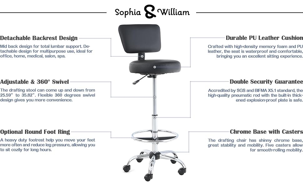 Ergonomic Works Drafting Chair with Adjustable Arms